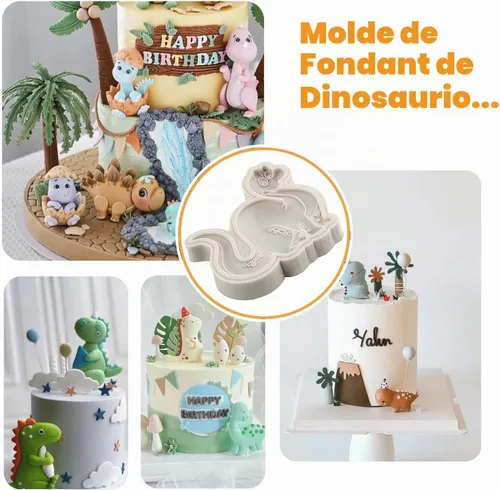 Vista 4 de Sijiangmold Molde de silicona para dinosaurio, molde de fondant de Estilo a