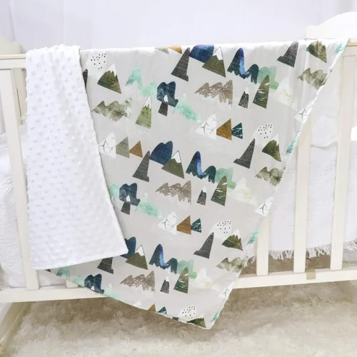 Vista 9 de Mantas de bebé para niños y niñas, manta de forro polar con respaldo de puntos, manta supersuave para cubrirse, 30 x 40 pulgadas, animales del bosque