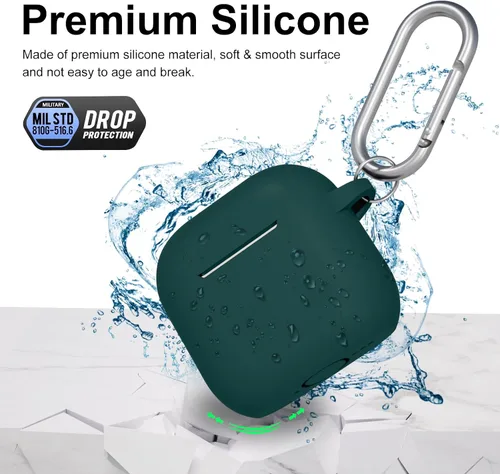 Vista 4 de Funda compatible con AirPods de 4ª generación, funda de silicona protectora suave con kit de limpieza, accesorios para Apple AirPods 4 Gen 2024, LED