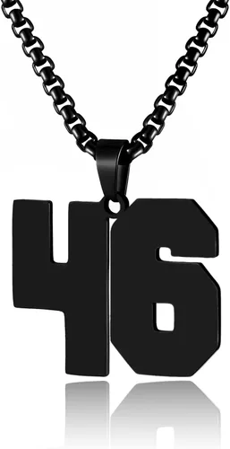 Vista 172 de Collar de Número Dorado para Hombre, Cadena de Acero Inoxidable con Colgante de Número para Atletas, Joyería Deportiva Personalizada para Niños