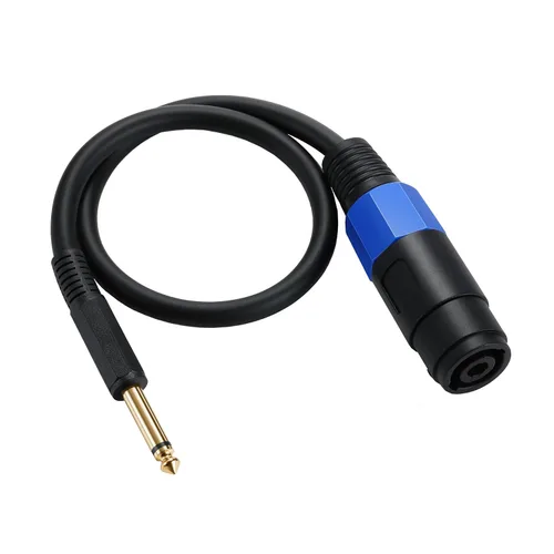 Vista 2 de Cable de altavoz mono 1/1.6 - 19.7 in/0.5FT Speakon a 1/4 TS Plug Adaptador de audio para altavoz DJ/PA Speakon hembra a 1/4 macho recto