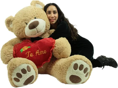 Vista 7 de Big Plush Te Amo - Oso de peluche gigante de 5 pies suave romántico con forma de corazón para mostrar amor