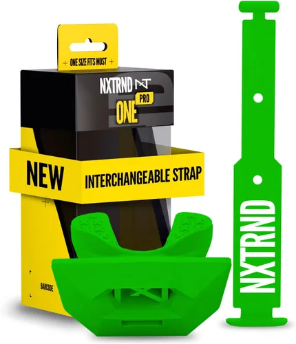 Vista 14 de Protector bucal de fútbol americano Nxtrnd One Pro, correa intercambiable, se adapta a adultos y jóvenes (negro)