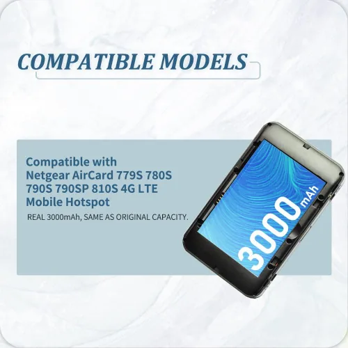Vista 2 de Batería W-7b, nueva batería de repuesto para AT&T Unite Express 2 Netgear Aircard 800s 797s 779S 780S 790S 790S 790SP 810S 4G LTE Mobile Hotspot
