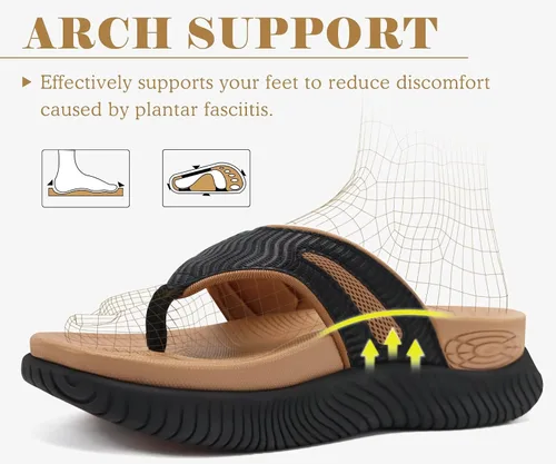 Vista 3 de COFACE Sandalias ortopédicas para mujer, cómodas sandalias de plataforma para playa, talla 6-12
