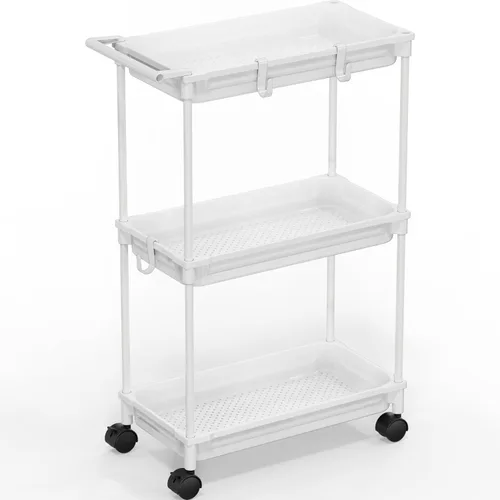 Vista 10 de SimpleHouseware Carrito de almacenamiento delgado de 3 niveles, negro