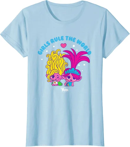 Vista 23 de DreamWorks Trolls Band Together - Camiseta para niñas con leyenda "Rule", diseño Negro