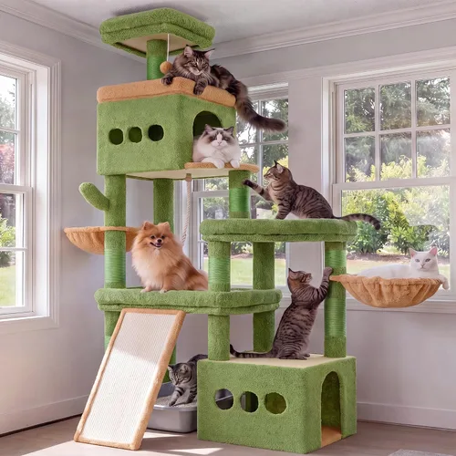 Vista 10 de Heybly Cat Tree - Torre antipunta para gatos de 72.4 pulgadas con perchas