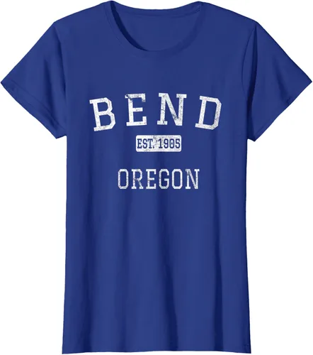 Vista 58 de Bend Oregon OR Camiseta vintage, Negro