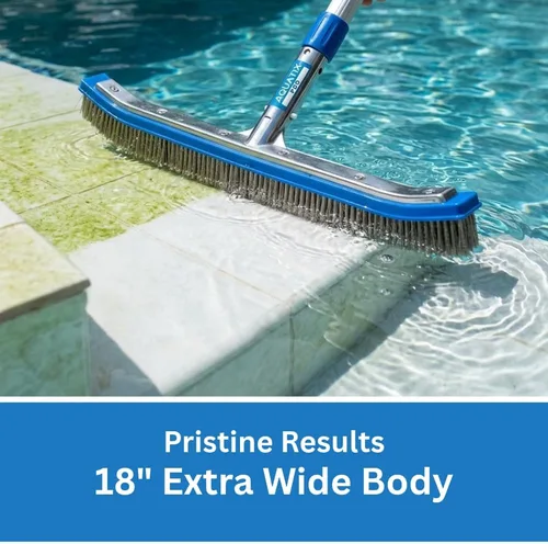 Vista 9 de Aquatix Pro Cabezal de cepillo de piscina, 18" resistente para limpiar