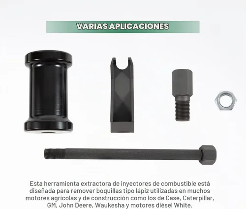 Vista 4 de 7121 Herramienta de extracción de inyector de combustible - Extractor/remover de boquilla - para motores diésel Case, Caterpillar, GM, Waukesha