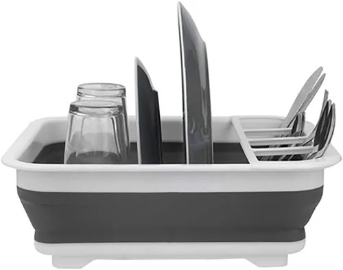 Vista 2 de Ahyuan Escurridor de platos plegable, organizador portátil para cocina, caravana, caravana, remolques, viajes, ahorro de espacio, bandeja