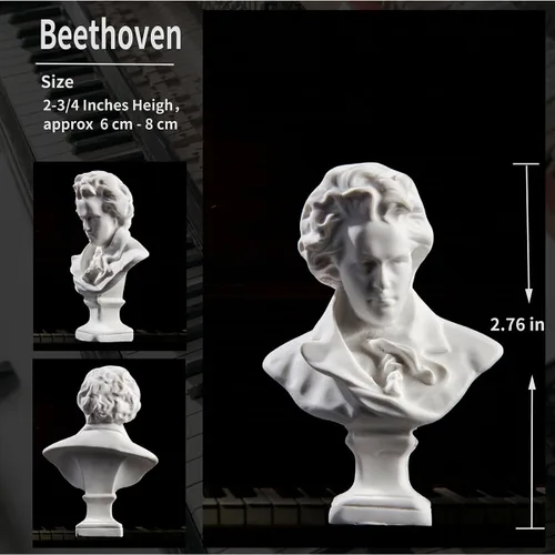 Vista 3 de Music Composers - Juego de 10 figuras de resina de escultura de artista famoso barroco a romántico, figuras coleccionables, réplica de estatua