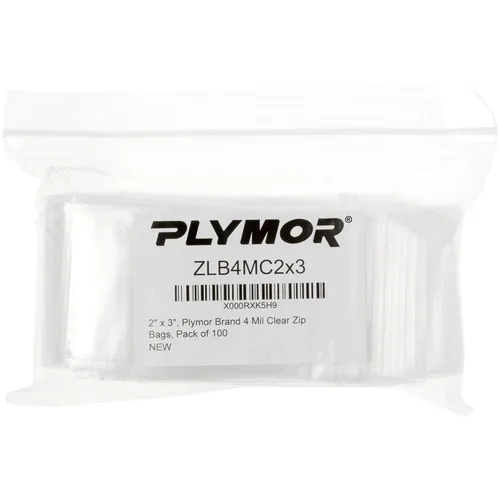 Vista 5 de Plymor bolsas de plástico, reforzadas de 2 x 3 pulgadas, con cierre, 4 mil