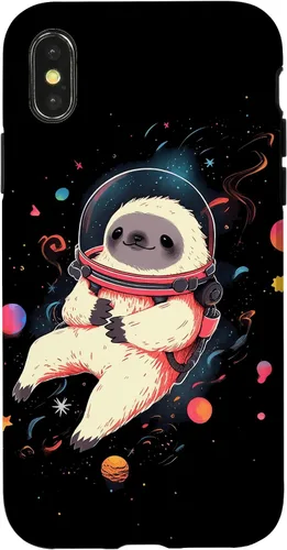 Vista 5 de Sloth Floating in Space Planets Stars Sloth Lover Case for iPhone 16