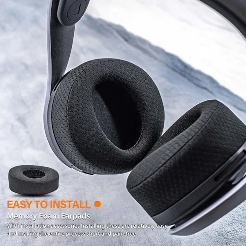 Vista 6 de Almohadillas de repuesto para PS5 para PlayStation 5 Pulse 3D PS5 - Almohadillas para los oídos PS5 (malla transpirable)