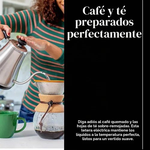 Vista 9 de Willow & Everett Hervidor de agua cuello de cisne eléctrico para verter agua sobre el café y el té – 1L – Tetera eléctrica, hervidor de agua