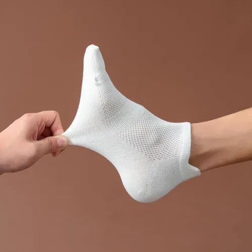 Vista 4 de Calcetines de tobillo para mujer, calcetines atléticos de corte bajo con lengüeta, 6 pares