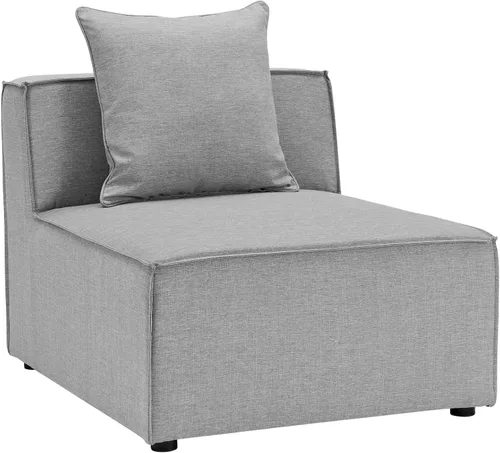 Vista 7 de Modway EEI-4388-GRY Saybrook Sofá seccional tapizado para patio en gris, juego de 8 piezas
