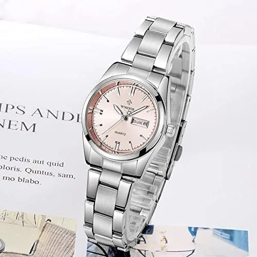 Vista 6 de Gosasa Reloj analógico de cuarzo para mujer correa de acero inoxidable color plateado