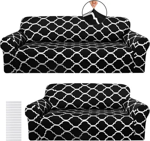 Vista 17 de Peryiter Juego de 1 funda de sofá gris oscuro para sala de estar, fundas de muebles para sofá y sofás, funda de sofá biplaza o sillón, protector