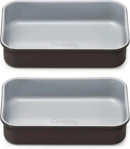 Vista 47 de Caraway Molde rectangular pequeño antiadherente de 9" x 6.5", no tóxico, sin PTFE ni PFOA, núcleo de acero aluminizado, bandeja para hornear