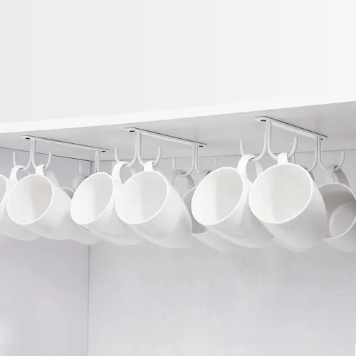 Vista 7 de FOMANSH Estante para tazas debajo del gabinete, soporte para tazas de café, 8 ganchos para tazas debajo del estante, gancho de secado para tazas