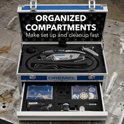 Vista 5 de Kit de herramienta giratoria versátil Dremel 4300-9/64 con eje flexible - 9 piezas adicionales y 64 accesorios - Ideal para grabado, grabado
