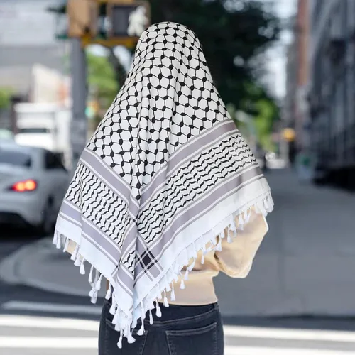 Vista 4 de Sakinre Bufanda Palestina Keffiyeh para hombres y mujeres, bufandas militares Shemagh, turbantes para la cabeza, hijab, regalos palestinos