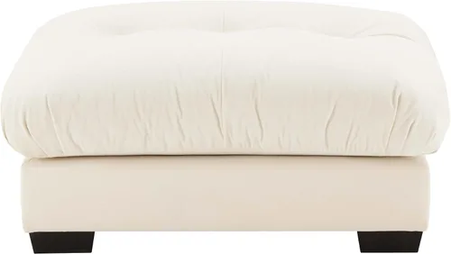 Vista 3 de Reposapiés Otomano Tapizado de Terciopelo con Cojín para Sofá Seccional Sofá 300 libras para Sala de Estar (Beige)