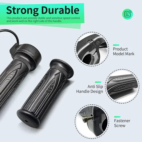 Vista 5 de Acelerador de giro completo para bicicleta eléctrica, mango derecho, acelerador de 24 V, 36 V, 48 V, 60 V, 72 V, con conector impermeable de 3