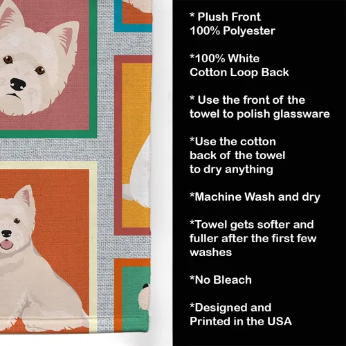 Vista 7 de Caroline's Treasures MLM1105KTWL Lots of Westie - Toalla de cocina para invitados, toalla de baño decorativa para cara, té, paño de cocina, cocina
