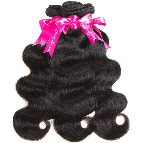 Vista 2 de Wingirl 3 paquetes de cabello humano ondulado doble trama 10A, paquetes de cabello brasileño de 12, 14, 16 pulgadas Negro
