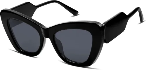 Vista 2 de HERJOUR Gafas de sol de gran tamaño de ojo de gato para mujer, moda grande, ojo de gato para mujer, gafas de sol AR82149