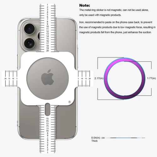 Vista 6 de Magsafe - Adhesivo magnético para anillo magnético de conversión universal premium para Kindle, funda de teléfono, cargador inalámbrico, soporte