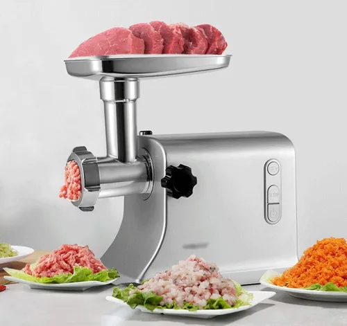 Vista 3 de Comcerical - Molinillo de carne multifunción con 3 placas de molienda de acero inoxidable, incluye kits (D, Au)