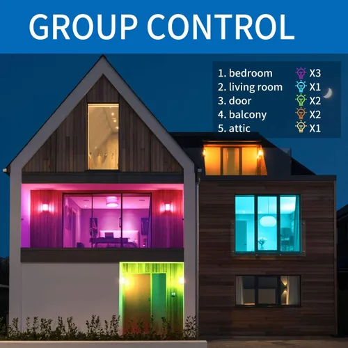 Vista 6 de ANWIO Bombilla inteligente BR30 RGB que cambia de color, LED, WiFi, regulable, multicolor, base E26, compatible con Alexa, Google Assistant,