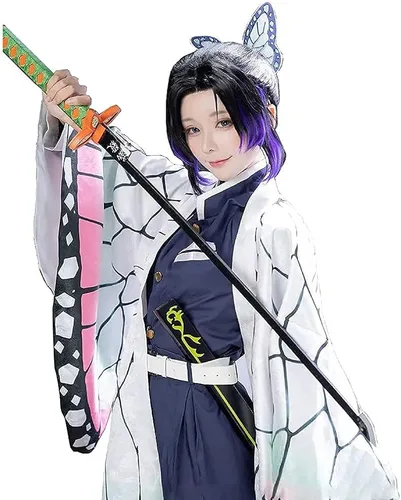 Vista 5 de Rarashik Disfraz de capa de Halloween para mujer kimono de Kochou Shinobu
