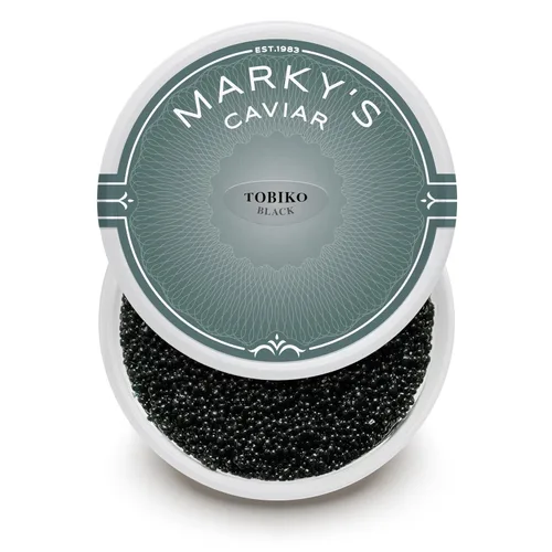 Vista 5 de MARKY'S Huevas de pez volador Tobiko Roe - 8 oz / 227 g - Caviar de grado sushi Rojo