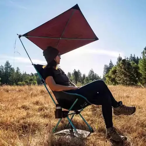Vista 7 de Folded Camping Chair Portables Sunshades Compacts Sun Shelters for Camping Beach Fishing Durability Polyester Sunshades Chair Army Green