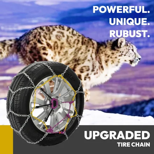 Vista 2 de Cadenas de nieve de ajuste automático para automóvil, ajuste rápido, fácil instalación, cadenas universales reutilizables para neumáticos