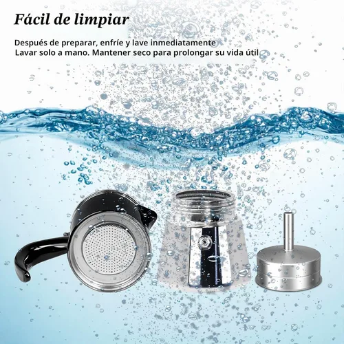 Vista 7 de 4 tazas espesado Moka Pot 304 Acero Inoxidable 6.8 fl oz