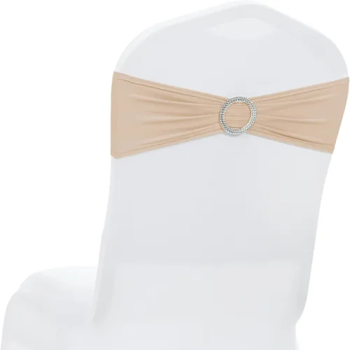 Vista 22 de MDS® Paquete de 10 bandas de elastano para silla con hebilla deslizante para decoración de bodas y eventos, bandas elásticas reutilizables
