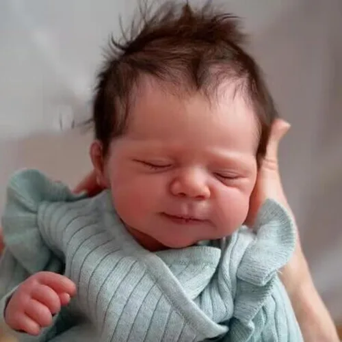 Vista 5 de Zero Pam Muñecas Bebé Reborn Realistas Niño 18 Pulgadas Niña Recién Nacida Realista Ojos Cerrados, Muñeca de Bebé Recién Nacido con Cuerpo de Tela