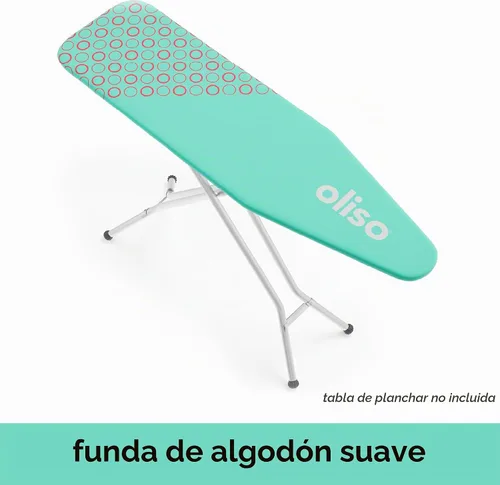 Vista 7 de oliso Ironing Board Cover and Pad - 100% Cotton - Standard 15 x 54 Aqua