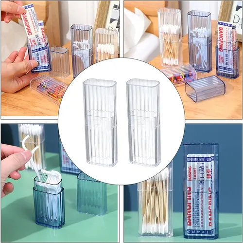 Vista 6 de JIEDALIN 4 piezas de hisopos de algodón para viaje, mini caja de viaje para esponja de maquillaje, hisopos de algodón, lazos para el cabello, hilo