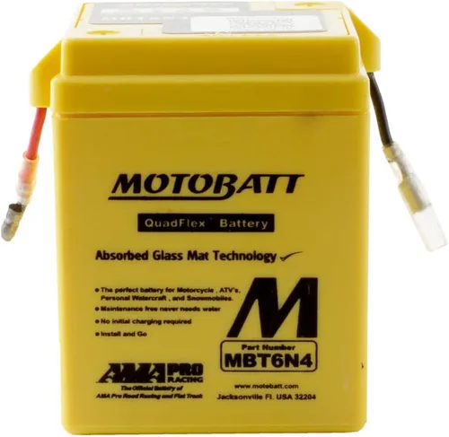 Vista 2 de Reemplazo para batería de motocicleta Motobatt MBT6N4 6V 4Ah sustituye a