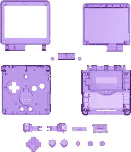 Vista 8 de IPS Ready Upgraded eXtremeRate Clear Atomic Purple Custom Replacement Housing Shell for Gameboy Advance SP GBA SP Compatible with Both IPS &