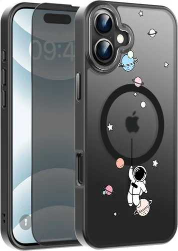 Vista 78 de Goodon para iPhone 15 Pro Max con protector de pantalla de privacidad, compatible con Magsafe, funda translúcida mate a prueba de golpes - Linda