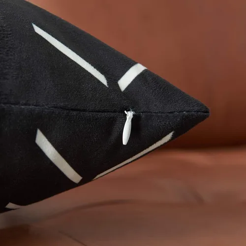 Vista 7 de Juego de 2 fundas de cojín bohemias decorativas con estampado de flechas blancas, de mezcla de poliéster, para sofá